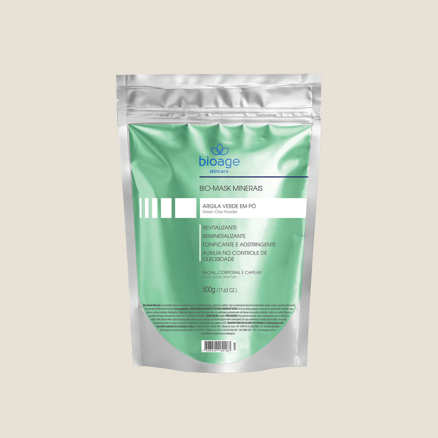 BIO-MASKER MINERALEN GROEN KLEI POEDER 500G PROFESSIONEEL