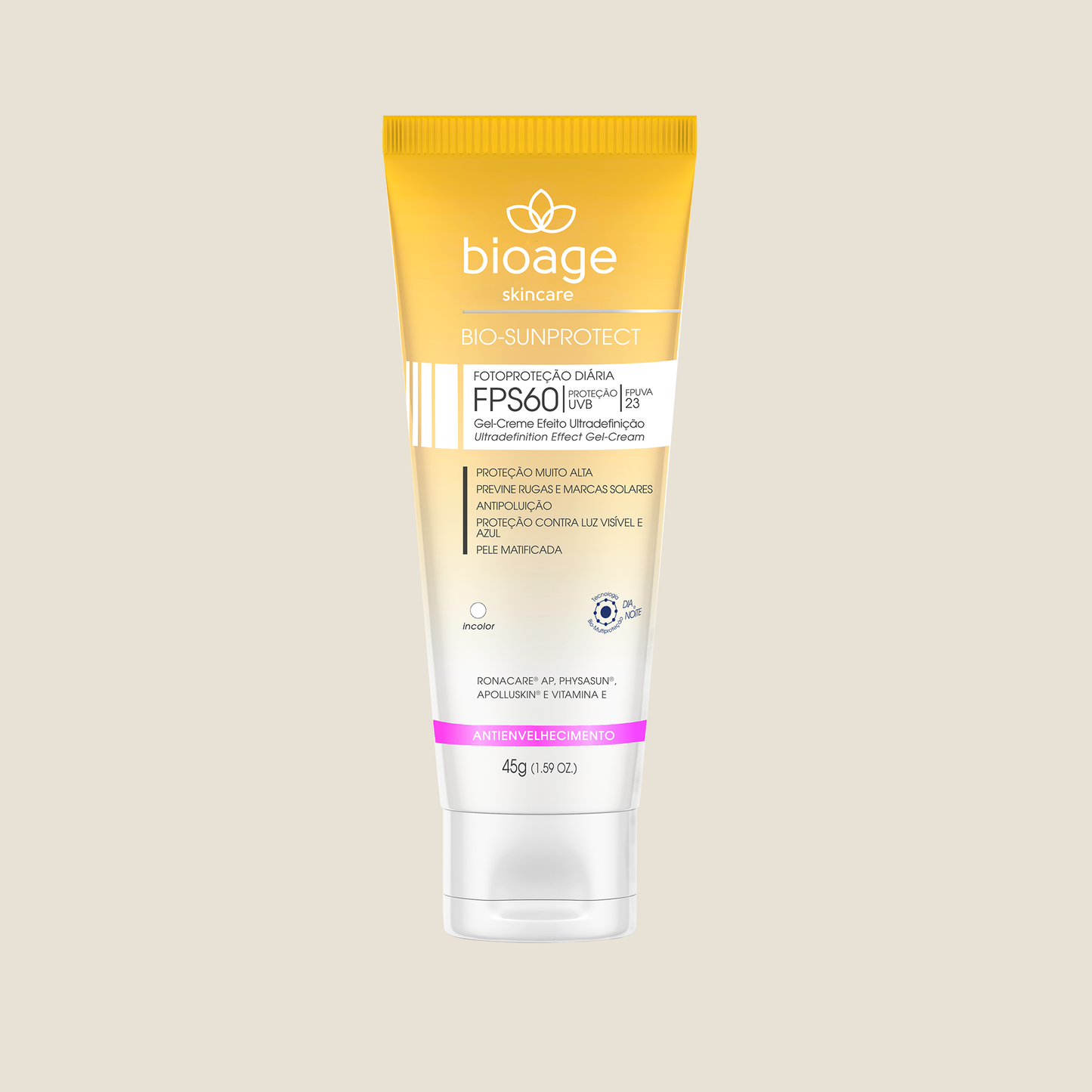 BIO-SUNPROTECT GEL-CREAM UD ANTI-AGING EFFECT SPF 60 KLEURLOOS 45G HOME CARE