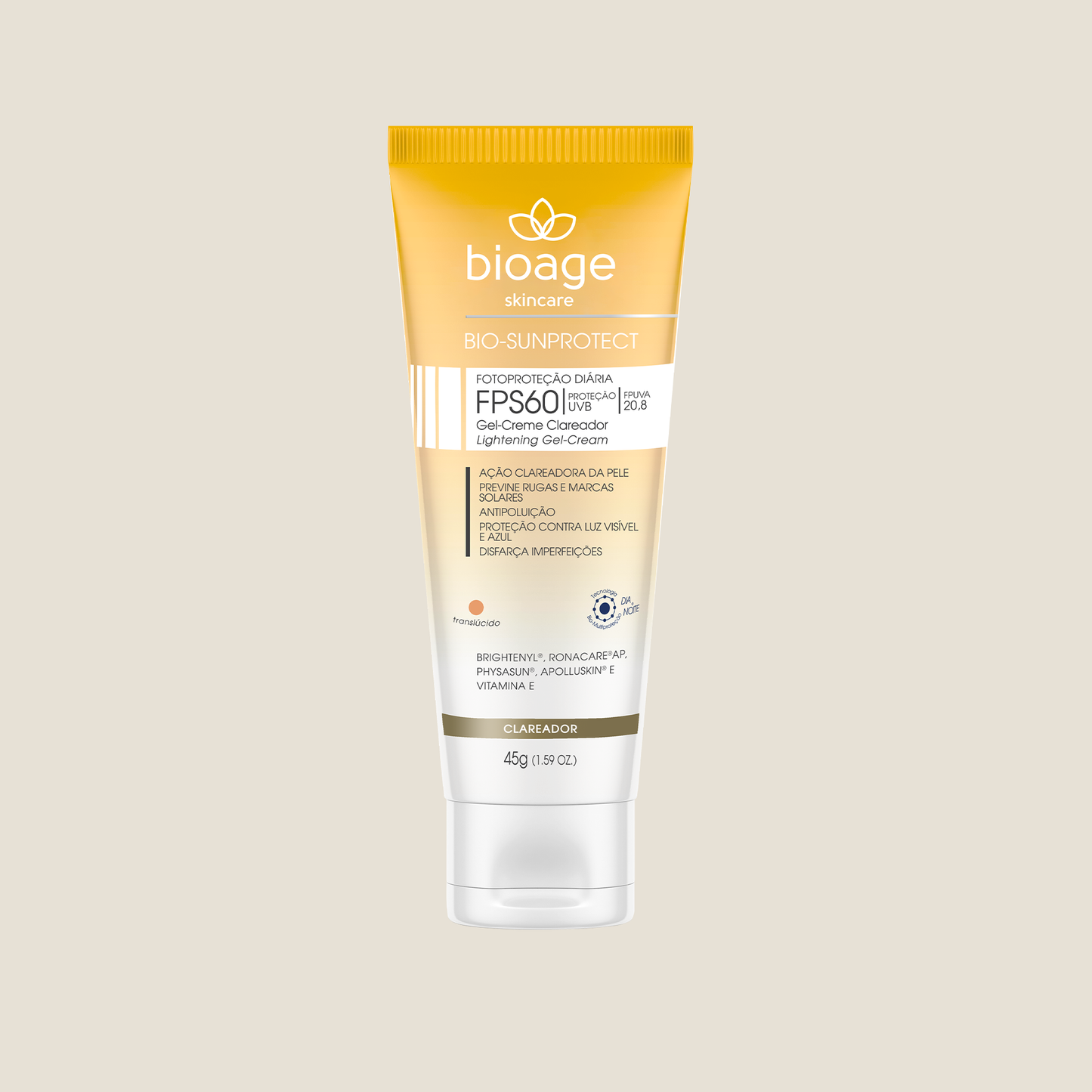 BIO-SUNPROTECT GEL-CREAM UNIFORMIZER FPS60 WHITENING TRANSLUCENT 45G HOME CARE