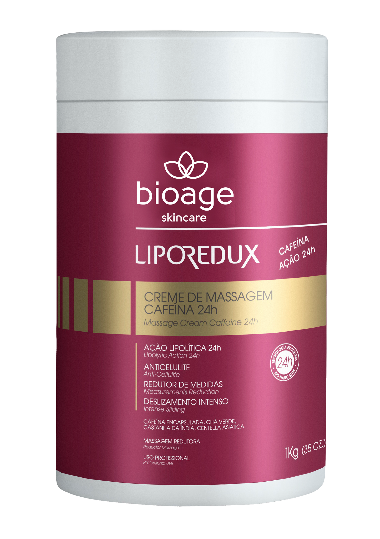 LIPO REDUX MASSAGE CREAM CAFFEINE 24H 1 KG PROFESSIONEEL