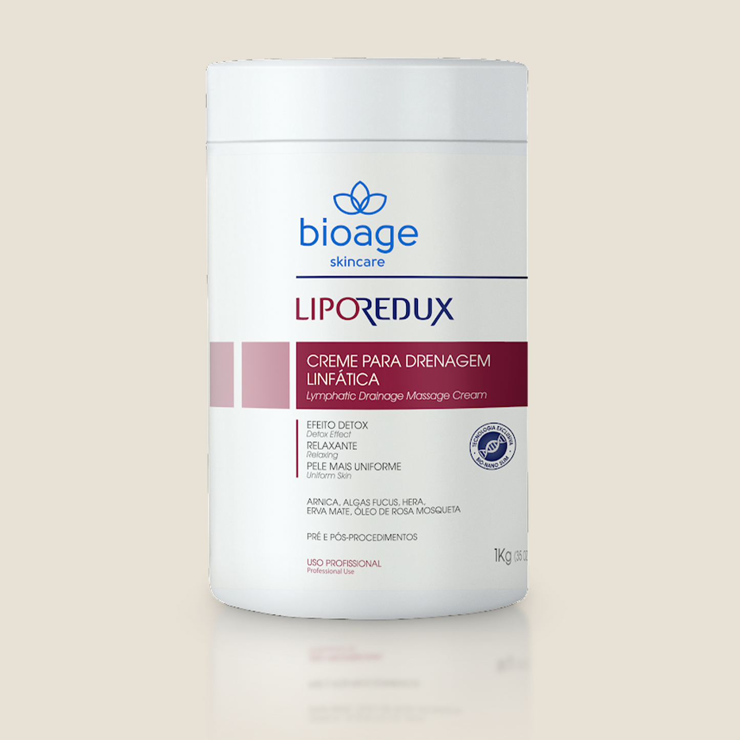 CRÈME VOOR LYMFEDRAINAGE/AFTER LIPO MASSAGES / NA LIPOSUCTIE/ ELKE CHIRURGISCHE INGREEP - 1Kg LIPOREDUX