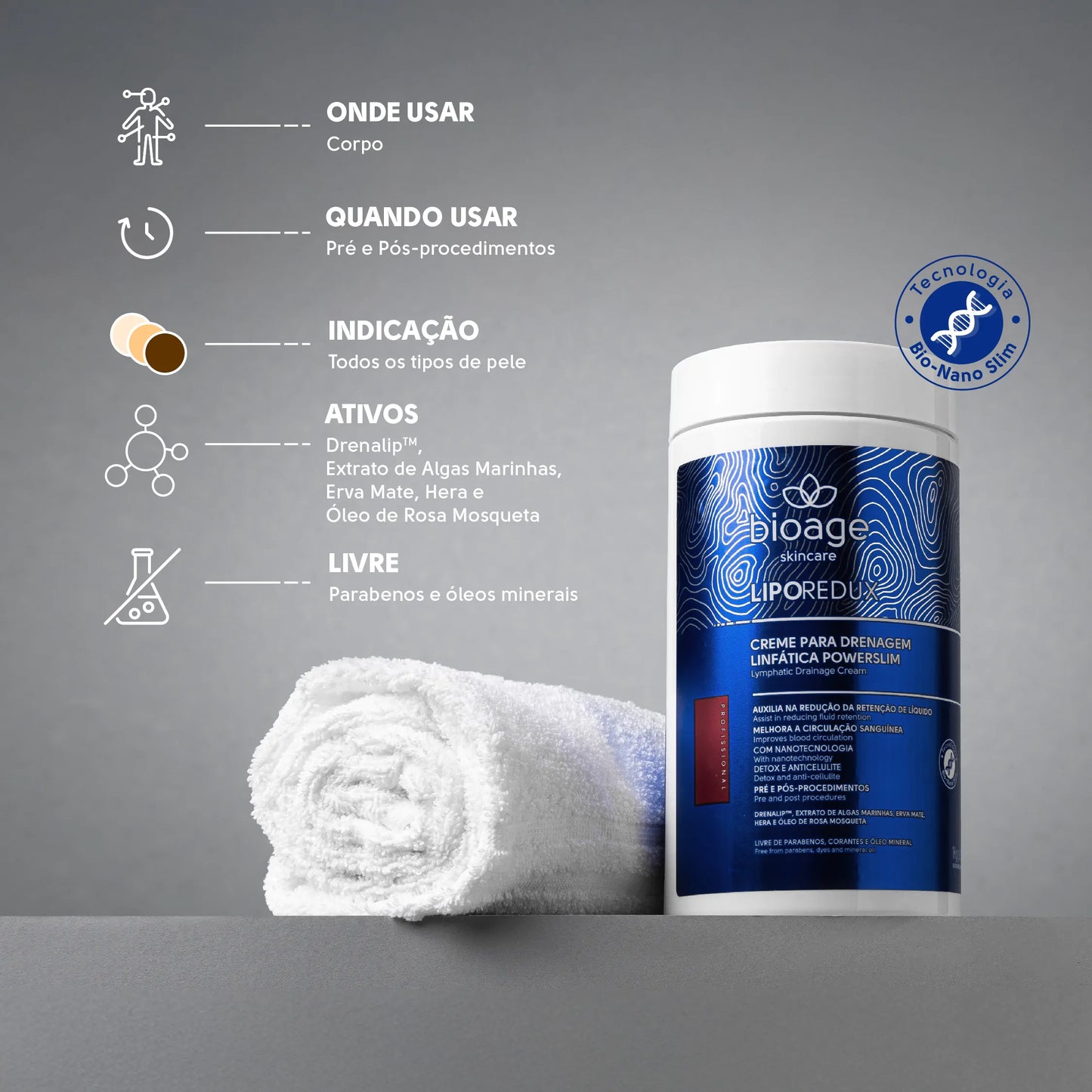 MASSAGE CREME BIOAGE LYMFEDRAINAGE POST SURGERY-  1KG LIPOREDUX